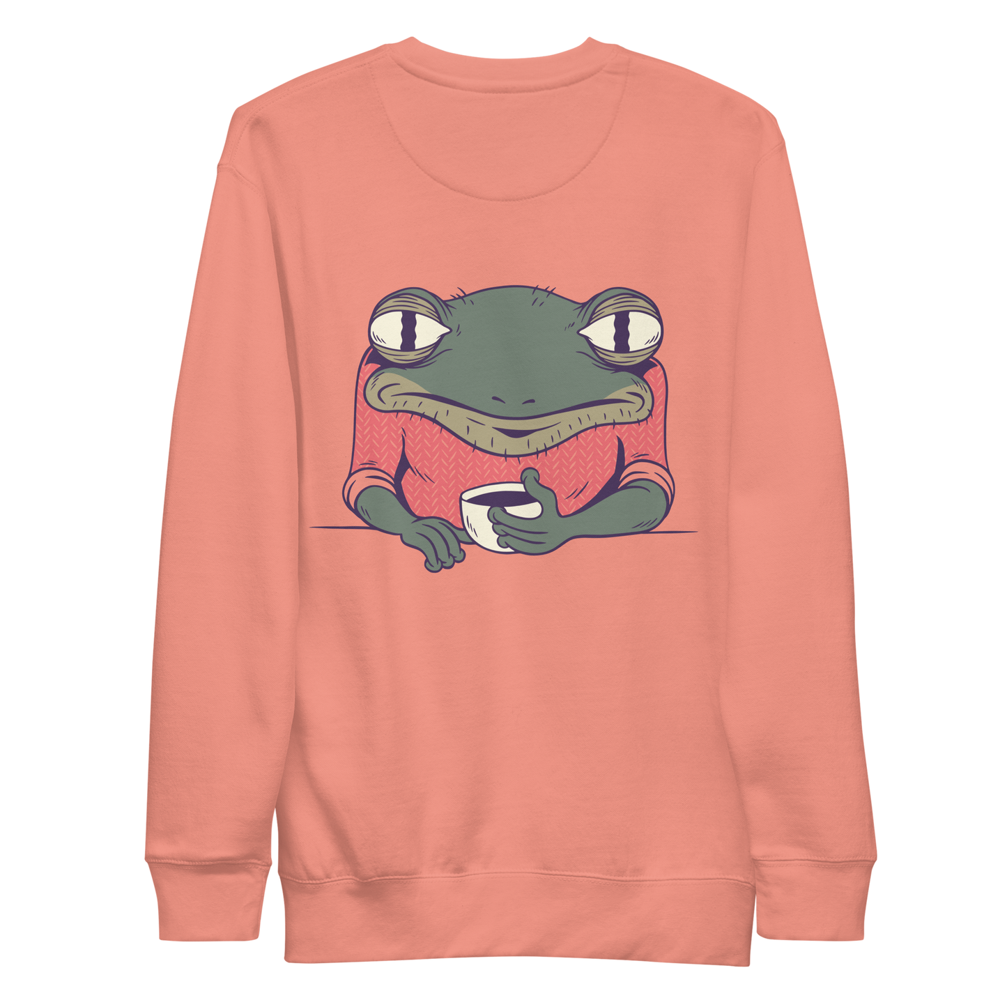 Sleepy grumpy frog morning coffee Sleepy | Unisex Premium Sweatshirt - F&B