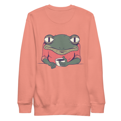 Sleepy grumpy frog morning coffee Sleepy | Unisex Premium Sweatshirt - F&B