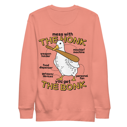 Duck animal with a bat | Unisex Premium Sweatshirt - F&B