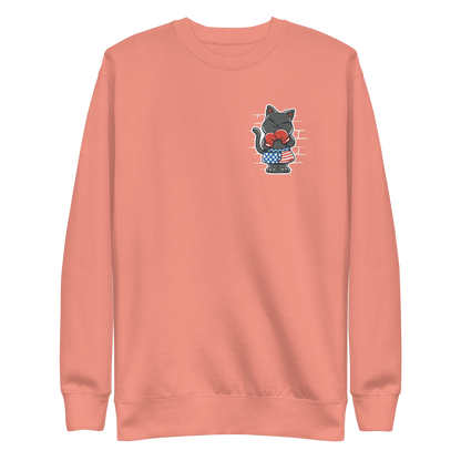 USA boxer cat | Unisex Premium Sweatshirt - F&B