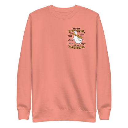 Duck animal with a bat | Unisex Premium Sweatshirt - F&B