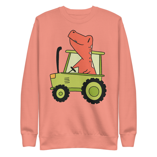 dinosaur tractor | Unisex Premium Sweatshirt
