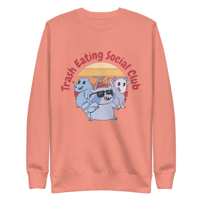 Trash eating animals cartoon | Unisex Premium Sweatshirt