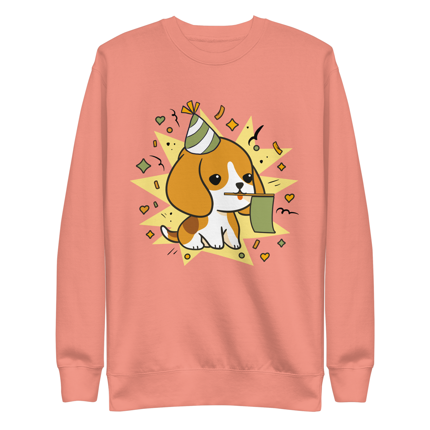 Cute celebrating beagle dog | Unisex Premium Sweatshirt