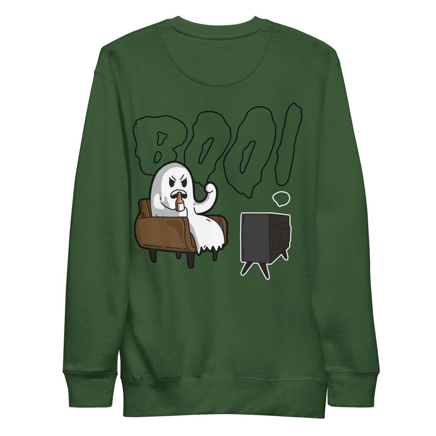 Funny boo ghost watching tv | Unisex Premium Sweatshirt - F&B