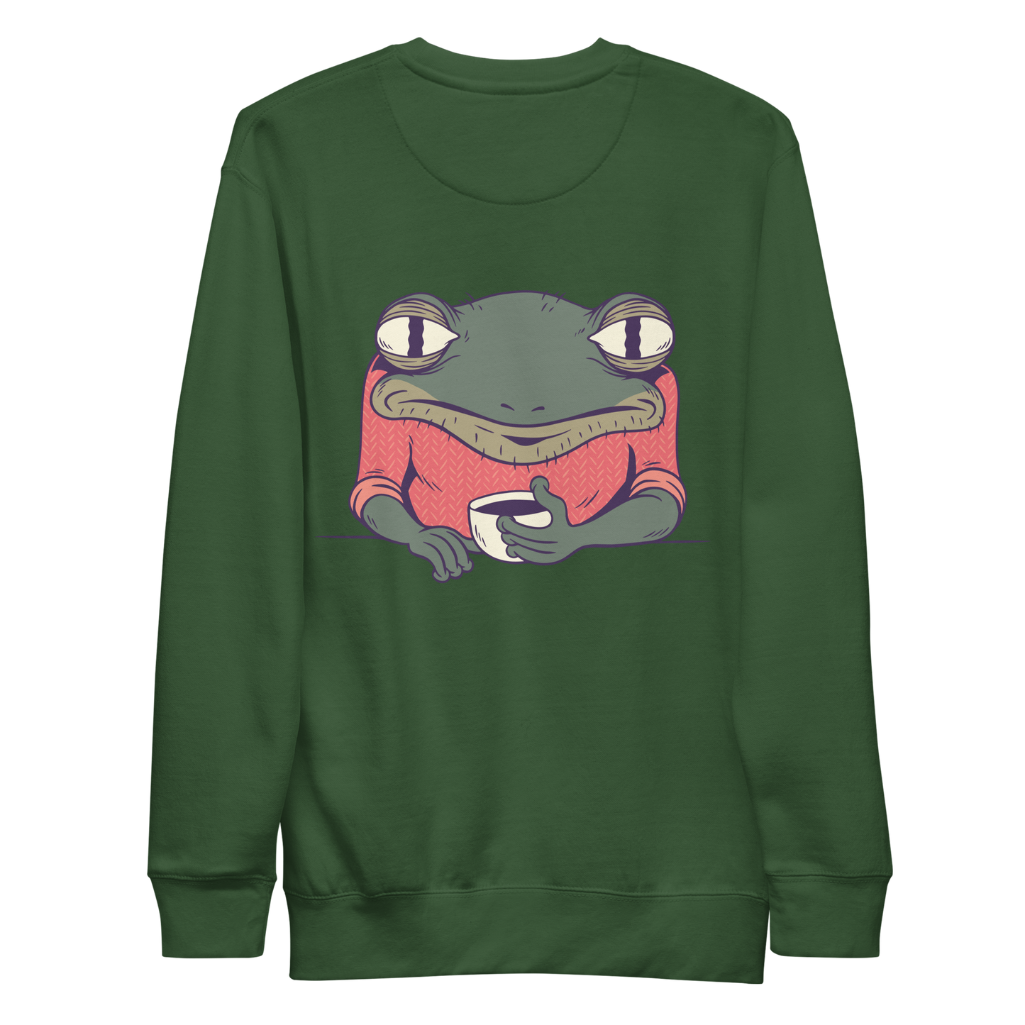 Sleepy grumpy frog morning coffee Sleepy | Unisex Premium Sweatshirt - F&B