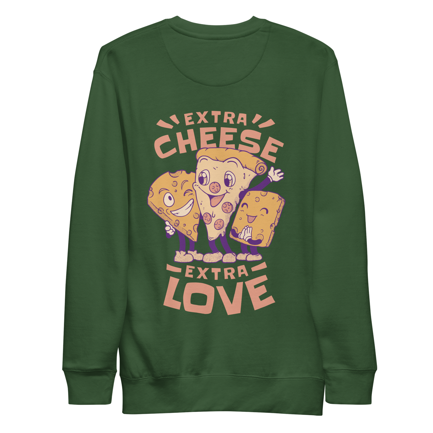 Extra cheese pizza cartoon | Unisex Premium Sweatshirt - F&B