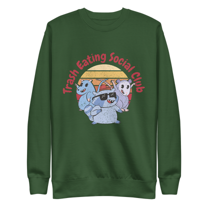 Trash eating animals cartoon | Unisex Premium Sweatshirt