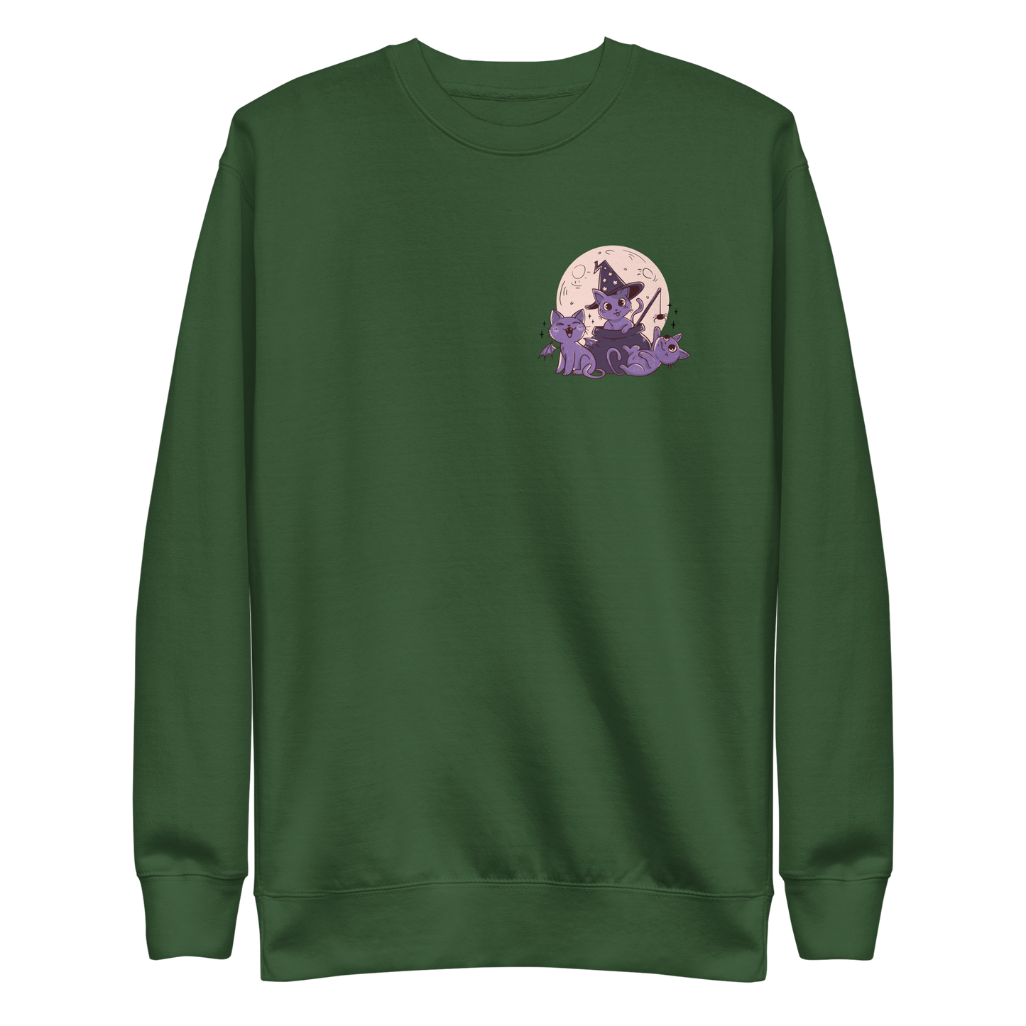 Halloween cute cats and moon | Unisex Premium Sweatshirt - F&B