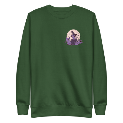 Halloween cute cats and moon | Unisex Premium Sweatshirt - F&B