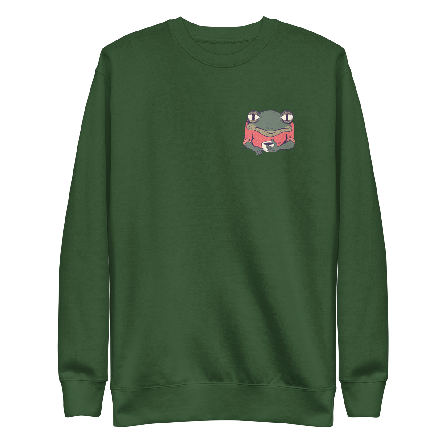 Sleepy grumpy frog morning coffee Sleepy | Unisex Premium Sweatshirt - F&B