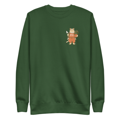 Cat animal with plant | Unisex Premium Sweatshirt - F&B