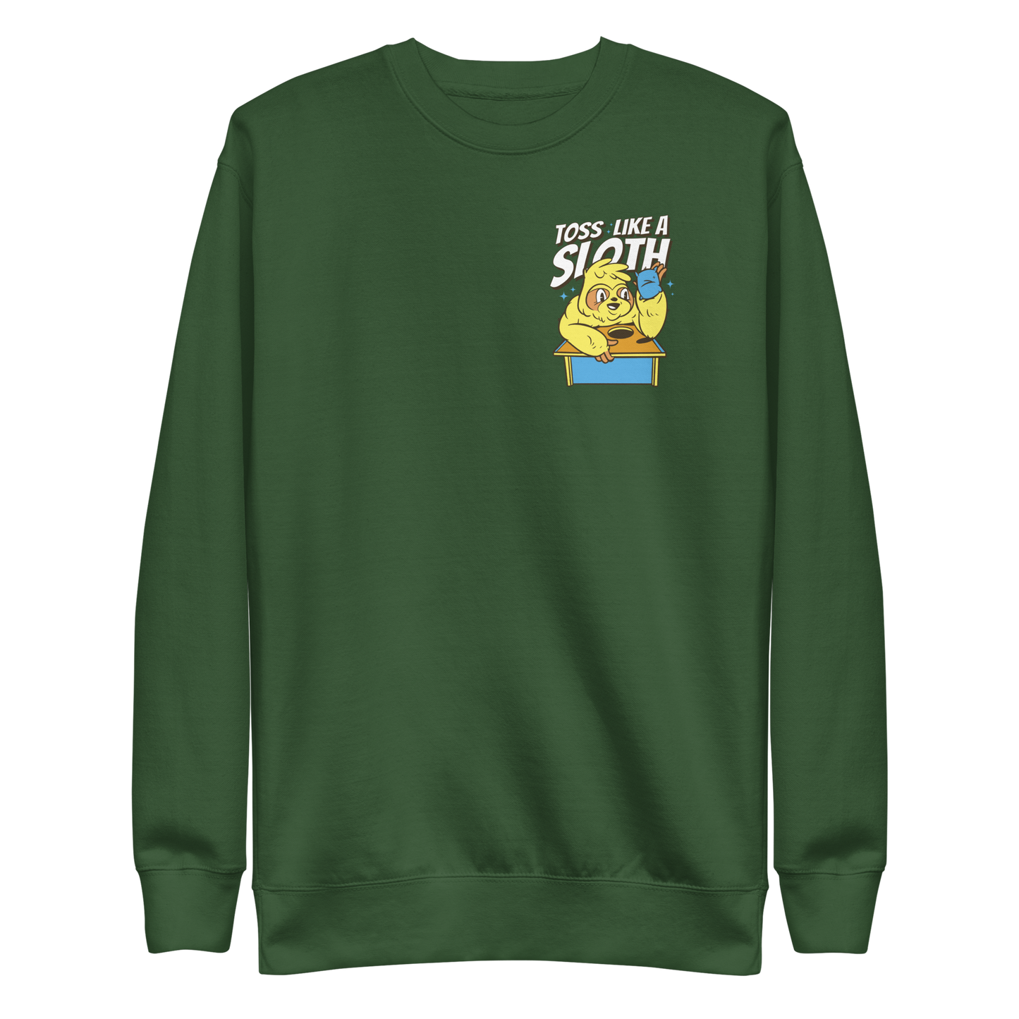 cornhole-sloth-t-shirt-design | Unisex Premium Sweatshirt - F&B