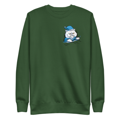 Sleepy cat animal in pajamas | Unisex Premium Sweatshirt