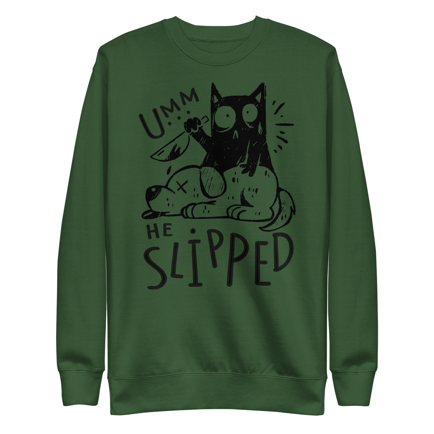 Cat killing dog | Unisex Premium Sweatshirt