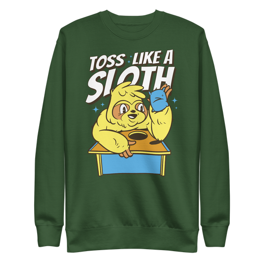 cornhole-sloth-t-shirt-design | Unisex Premium Sweatshirt