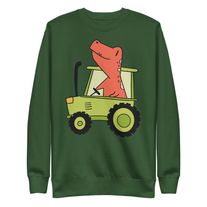 dinosaur tractor | Unisex Premium Sweatshirt