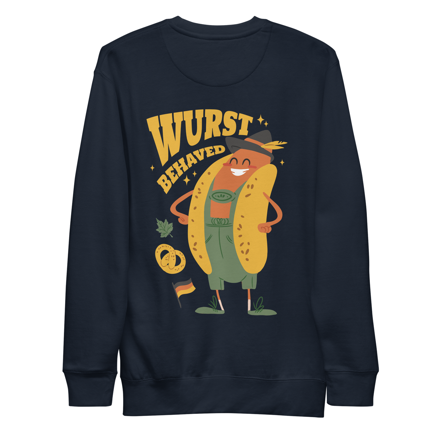 Oktoberfest hot-dog cartoon | Unisex Premium Sweatshirt - F&B