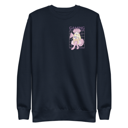 Pink hair anime gamer girl | Unisex Premium Sweatshirt - F&B