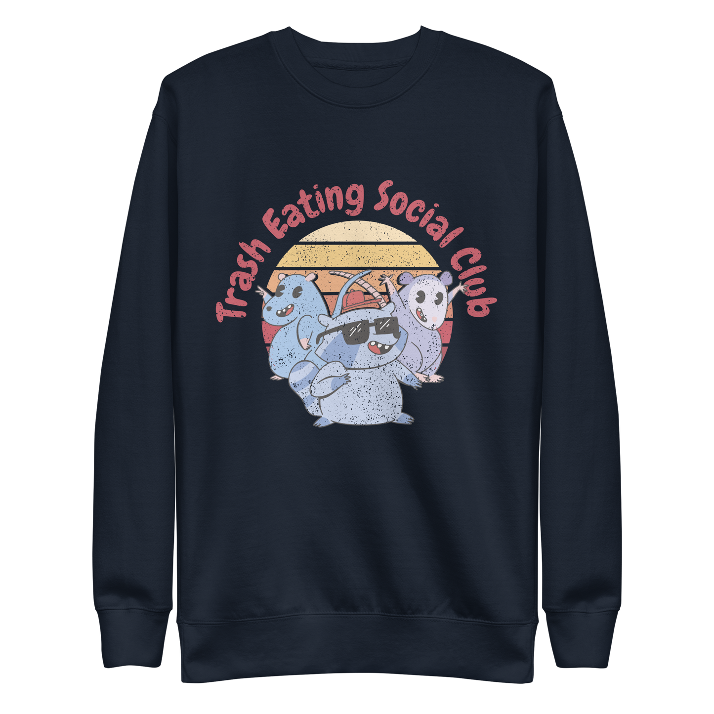 Trash eating animals cartoon | Unisex Premium Sweatshirt