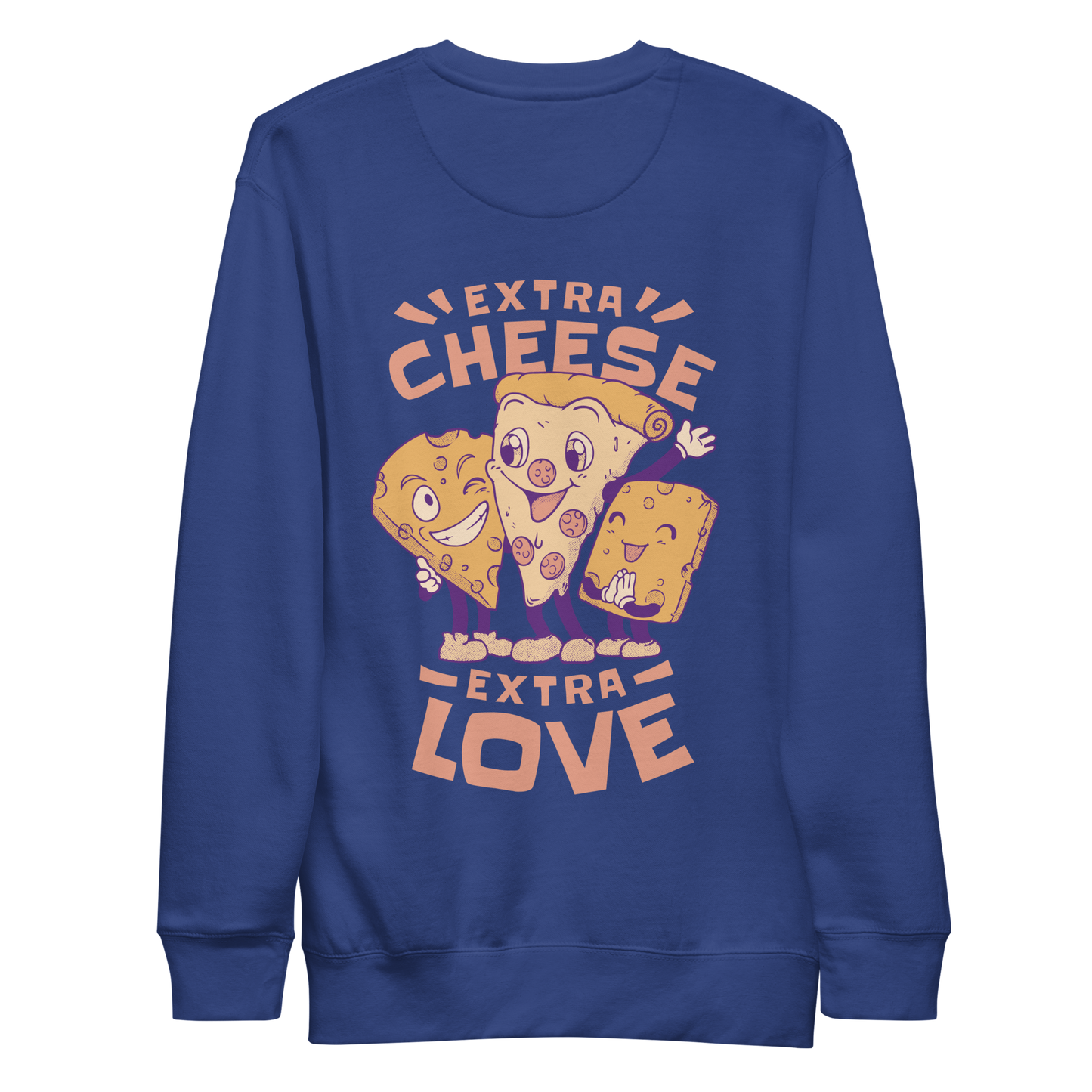 Extra cheese pizza cartoon | Unisex Premium Sweatshirt - F&B