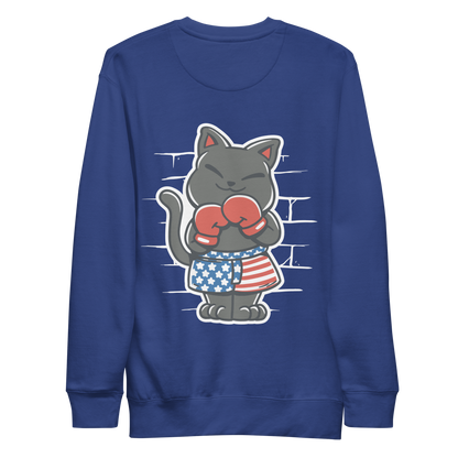 USA boxer cat | Unisex Premium Sweatshirt - F&B