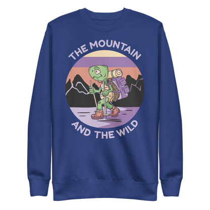 Turtle cartoon animal hiking | Unisex Premium Sweatshirt