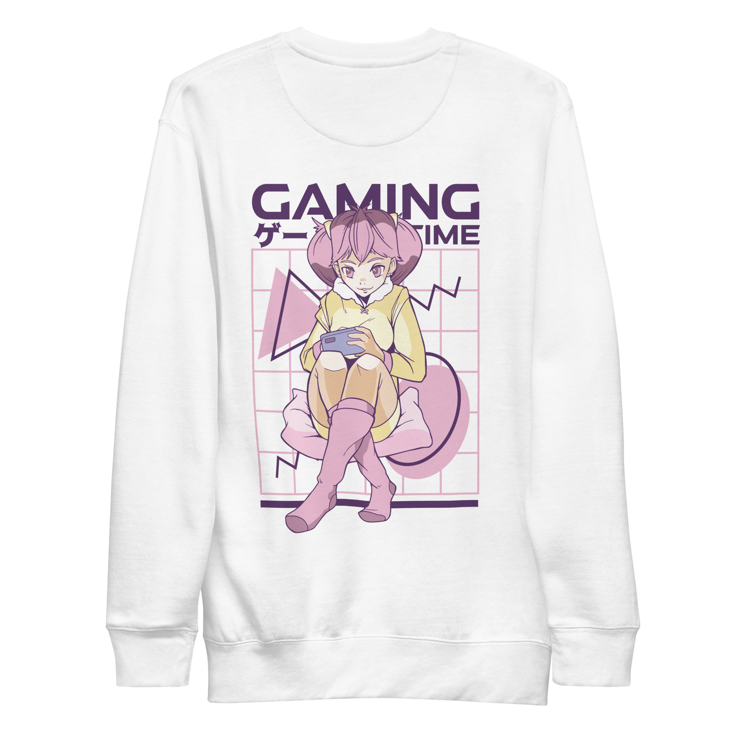 Pink hair anime gamer girl | Unisex Premium Sweatshirt - F&B