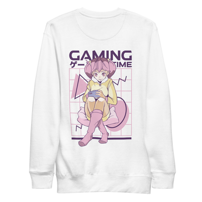 Pink hair anime gamer girl | Unisex Premium Sweatshirt - F&B