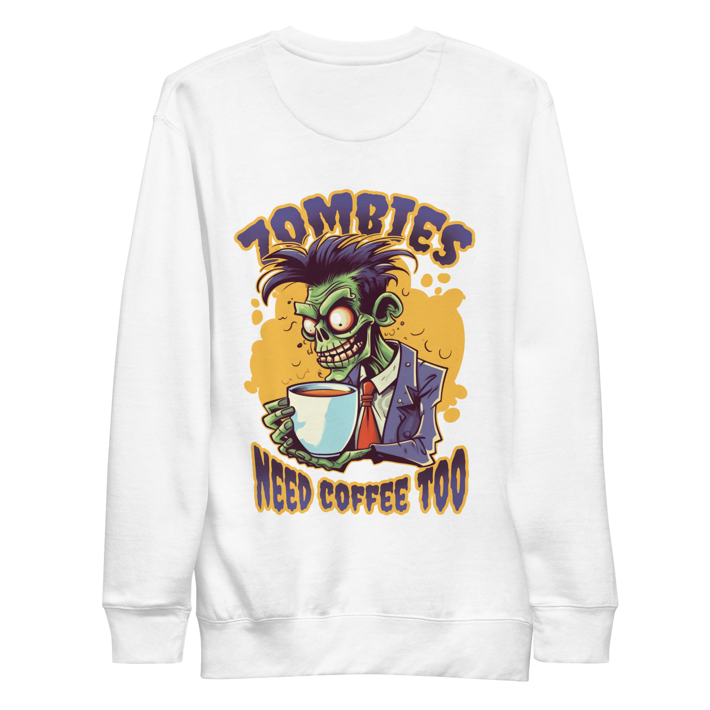 Zombie drinking coffee | Unisex Premium Sweatshirt - F&B