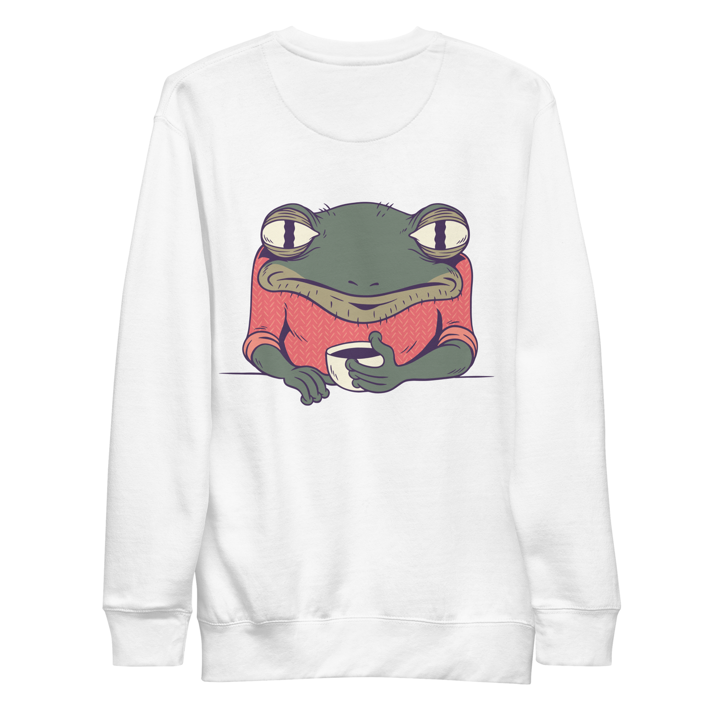 Sleepy grumpy frog morning coffee Sleepy | Unisex Premium Sweatshirt - F&B