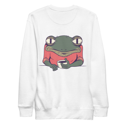 Sleepy grumpy frog morning coffee Sleepy | Unisex Premium Sweatshirt - F&B