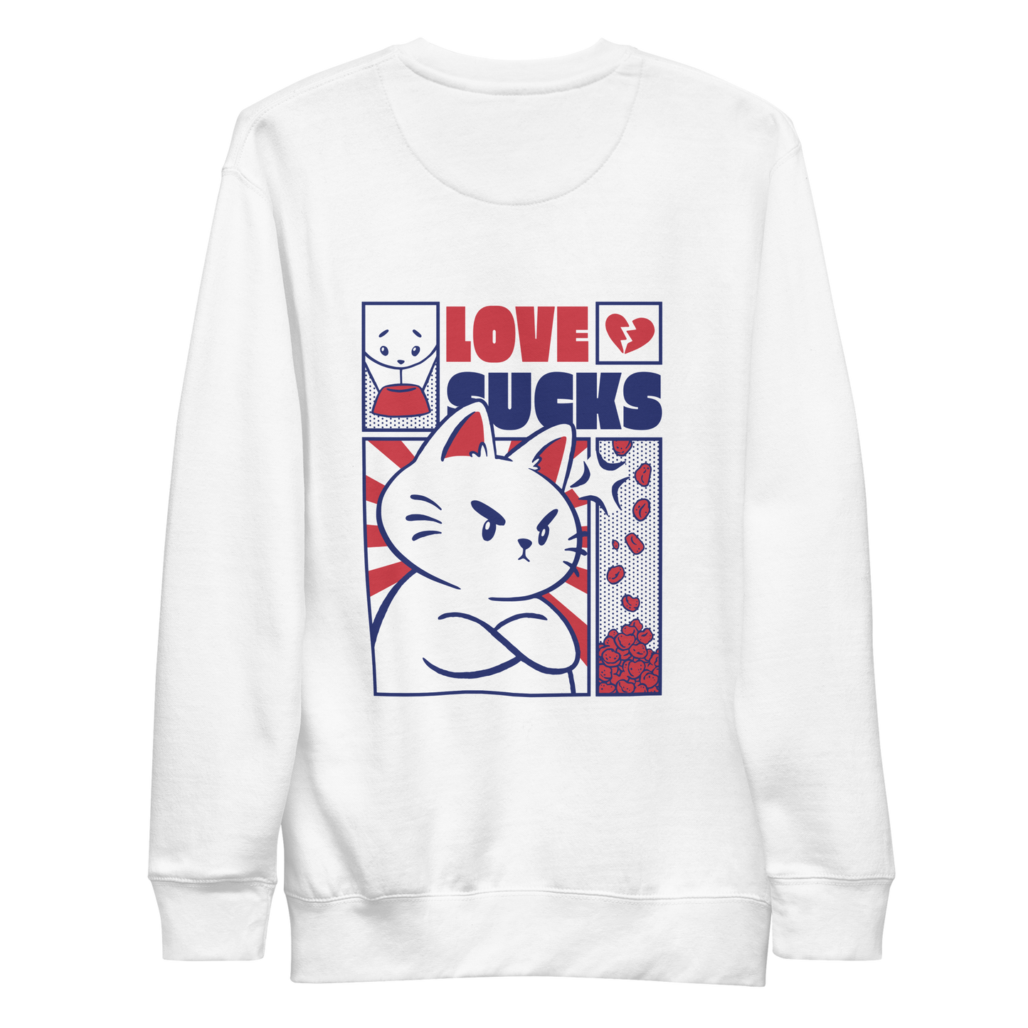 Angry cat anti valentines day | Unisex Premium Sweatshirt - F&B