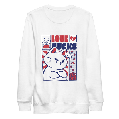 Angry cat anti valentines day | Unisex Premium Sweatshirt - F&B