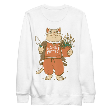 Cat animal with plant | Unisex Premium Sweatshirt - F&B