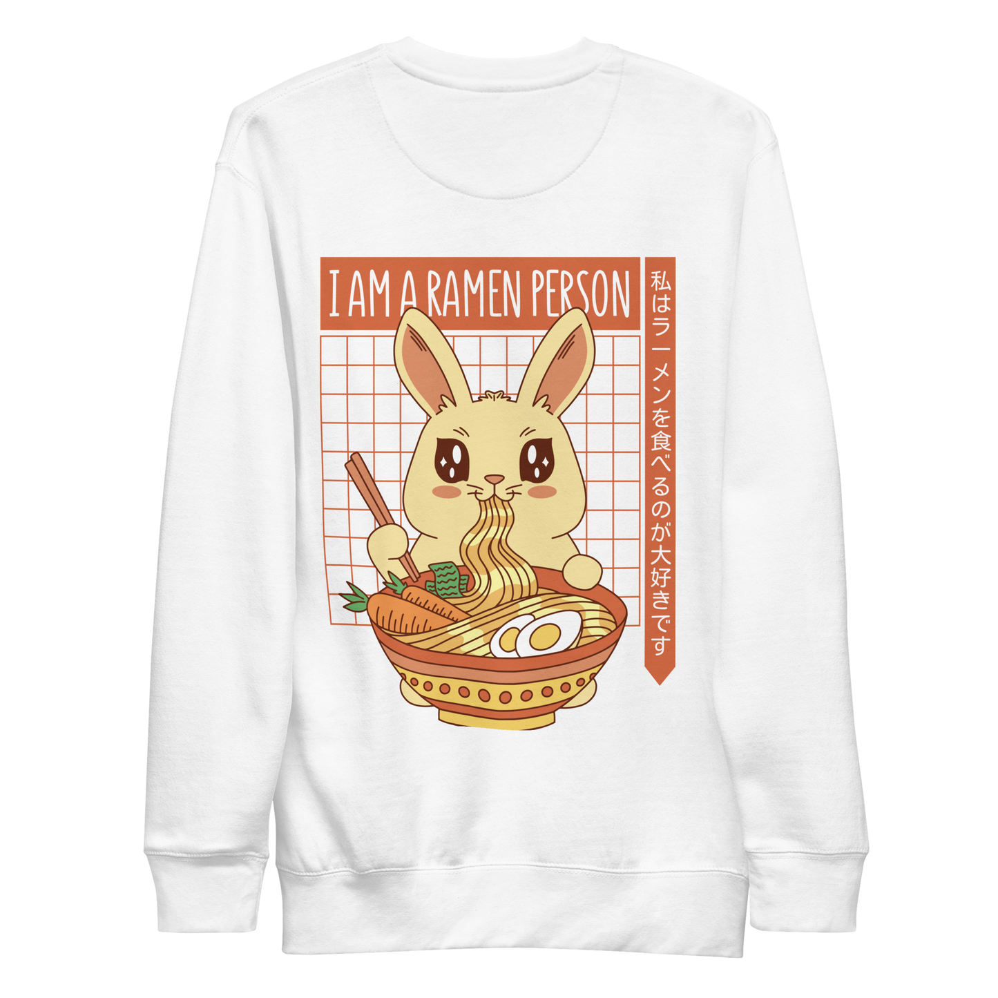 Cute bunny eating ramen | Unisex Premium Sweatshirt - F&B