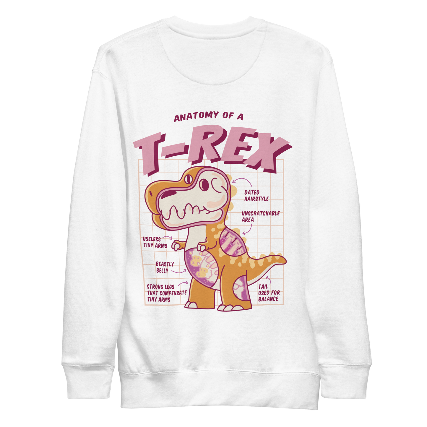 T-rex anatomy funny | Unisex Premium Sweatshirt - F&B