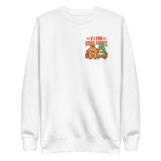 T-rex and big foot video games | Unisex Premium Sweatshirt - F&B