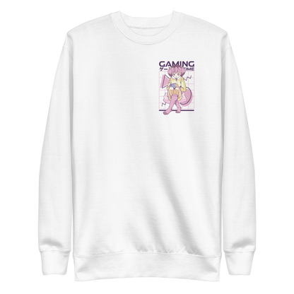 Pink hair anime gamer girl | Unisex Premium Sweatshirt - F&B