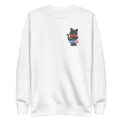 USA boxer cat | Unisex Premium Sweatshirt - F&B