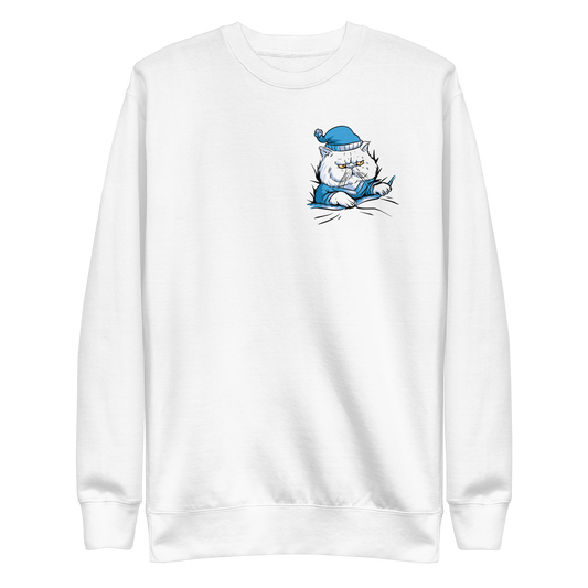 Sleepy cat animal in pajamas | Unisex Premium Sweatshirt