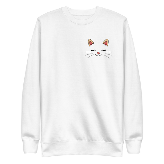 Cute sleeping cat face | Unisex Premium Sweatshirt