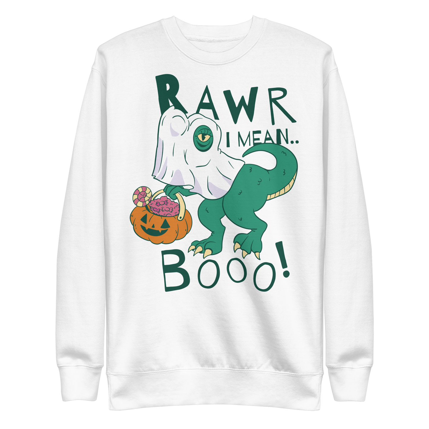 Ghost dinosaur halloween | Unisex Premium Sweatshirt