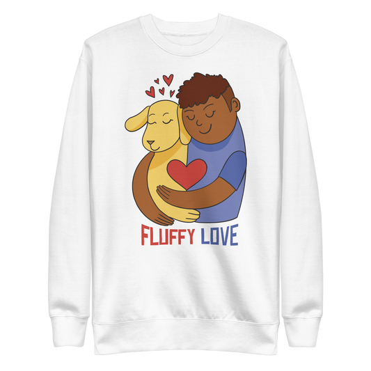 Dog and human hug | Unisex Premium Sweatshirt