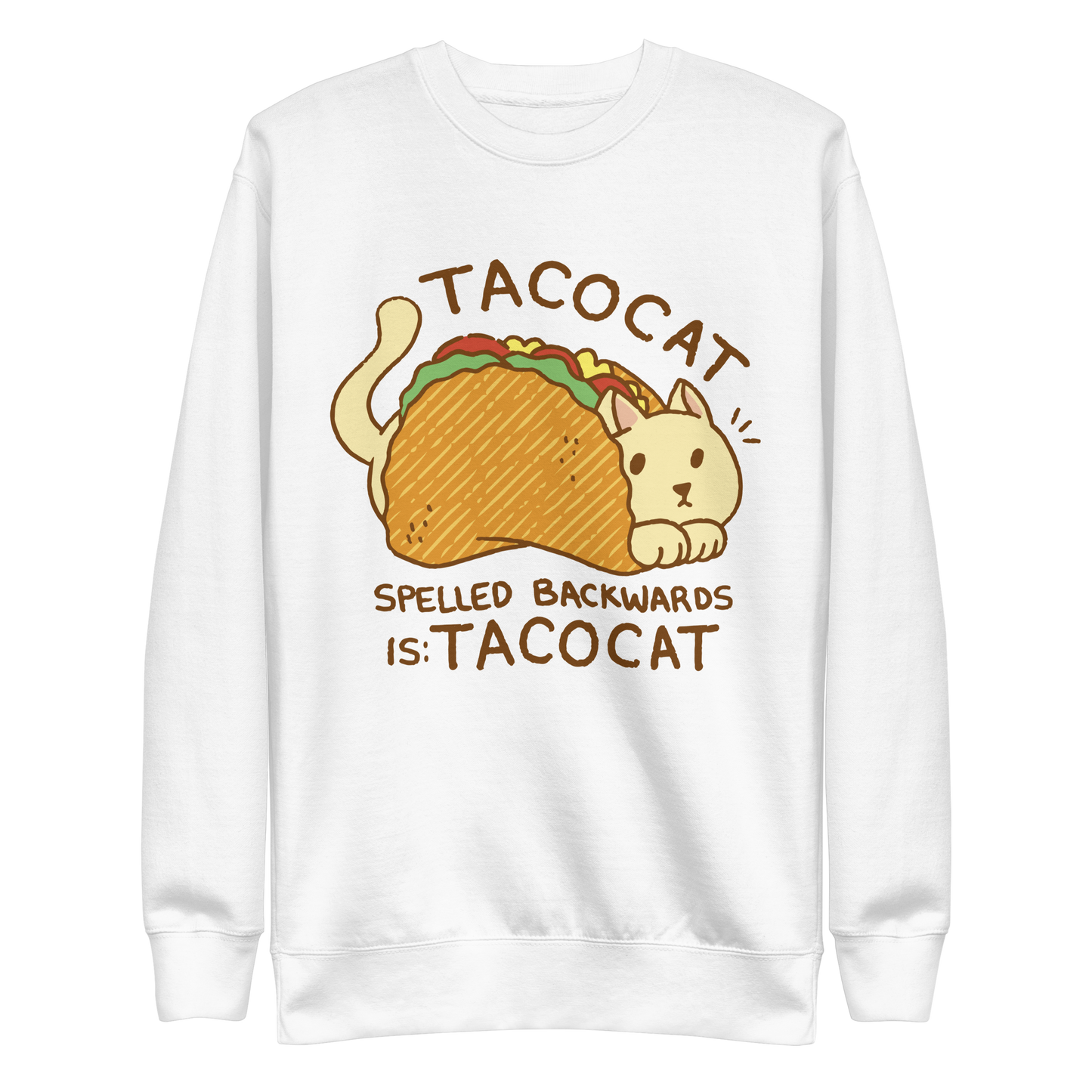 Cat animal in taco cartoon | Unisex Premium Sweatshirt