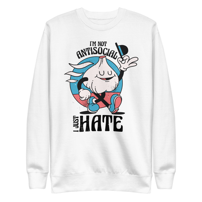 Antisocial onion retro cartoon | Unisex Premium Sweatshirt