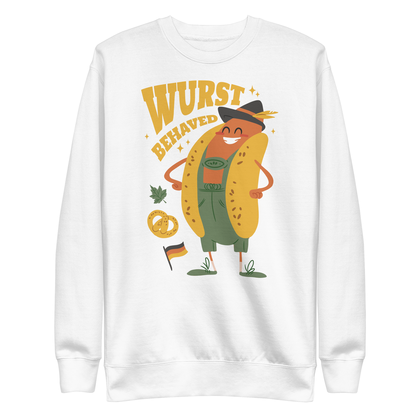 Oktoberfest hot-dog cartoon | Unisex Premium Sweatshirt