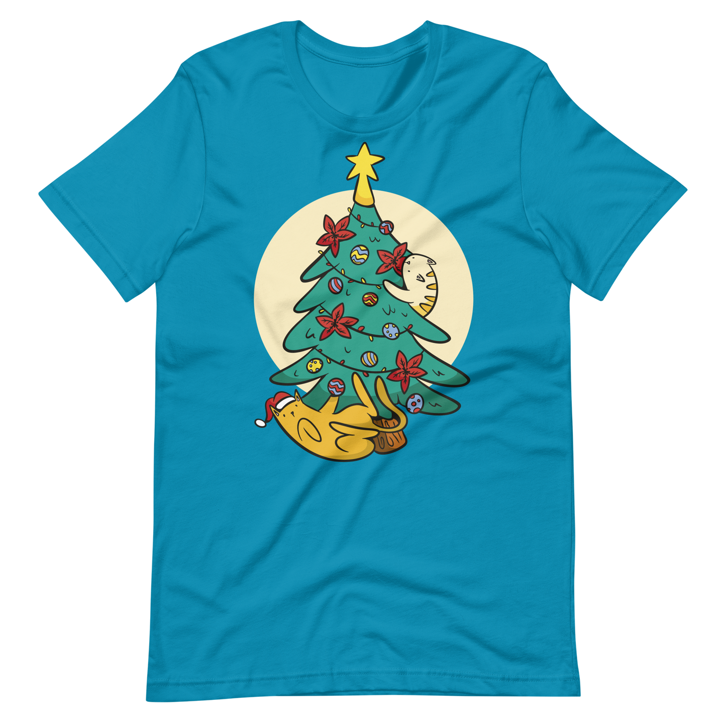 Cats playing with christmas tree | Unisex t-shirt