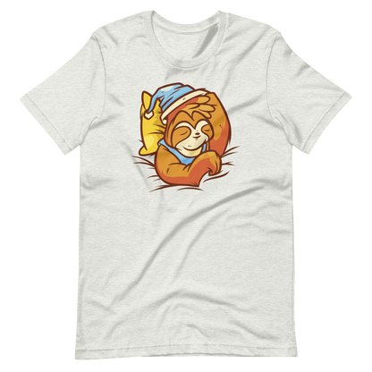Sloth animal sleeping on bed | Unisex t-shirt