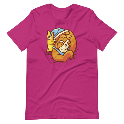 Sloth animal sleeping on bed | Unisex t-shirt